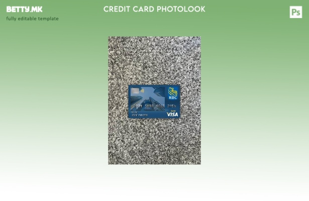 Модерен стил на предниот шаблон за фото изглед на виза дебитна картичка на канад